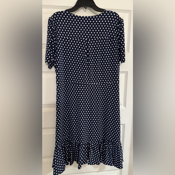 MICHAEL Michael Kors Navy and White Polka Dot Long Sleeve Dress - Picture 2 of 4